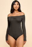 Ashley Long Sleeve Bodysuit (Coffee)