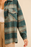 Shirley Plaid Shacket (Hunter Green)