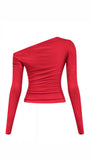 Cynthia Top (Red) Off-Shoulder