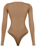 Laura Long Sleeve Bodysuit (Mocha)