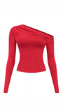 Cynthia Top (Red) Off-Shoulder