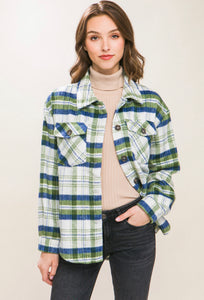 Ivy Plaid Shackets (Green)