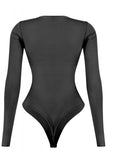 Laura Long Sleeve Bodysuit (Black)