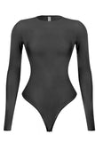 Laura Long Sleeve Bodysuit (Black)