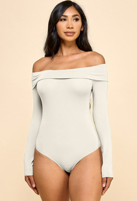 Ashley Long Sleeve Bodysuit (Cream)