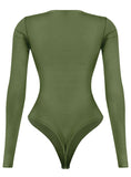 Laura Long Sleeve Bodysuit (Olive)