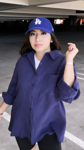 Scarlett (Navy) Button-Up