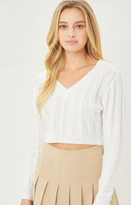 Emma Sweater Top (White)