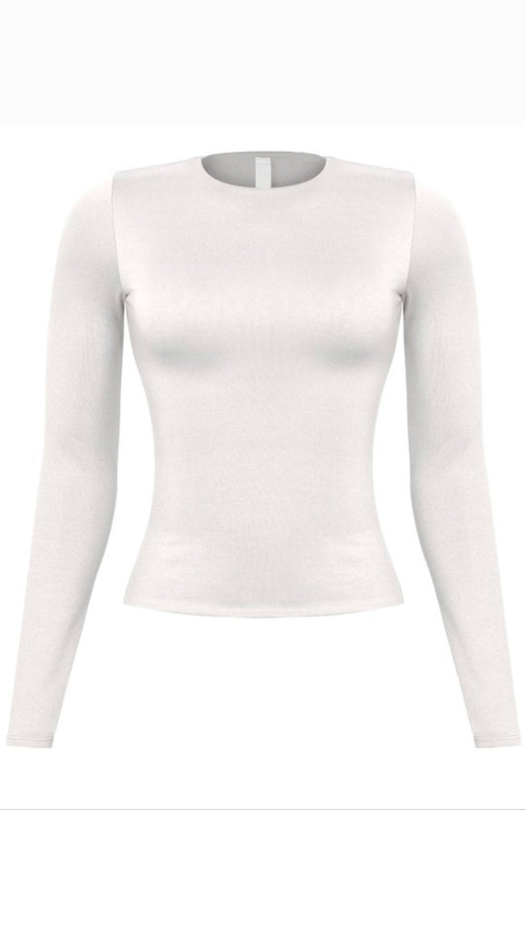 Evelyn Long Sleeve Top (Ivory)