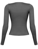 Evelyn Long Sleeve Top (Black)