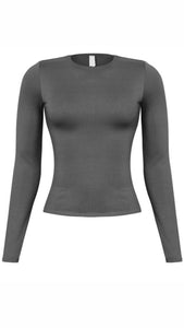 Evelyn Long Sleeve Top (Black)