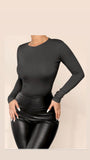 Evelyn Long Sleeve Top (Black)